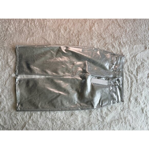 Every Metallic silver kirt with slit up front size 0 - Picture 2 of 8